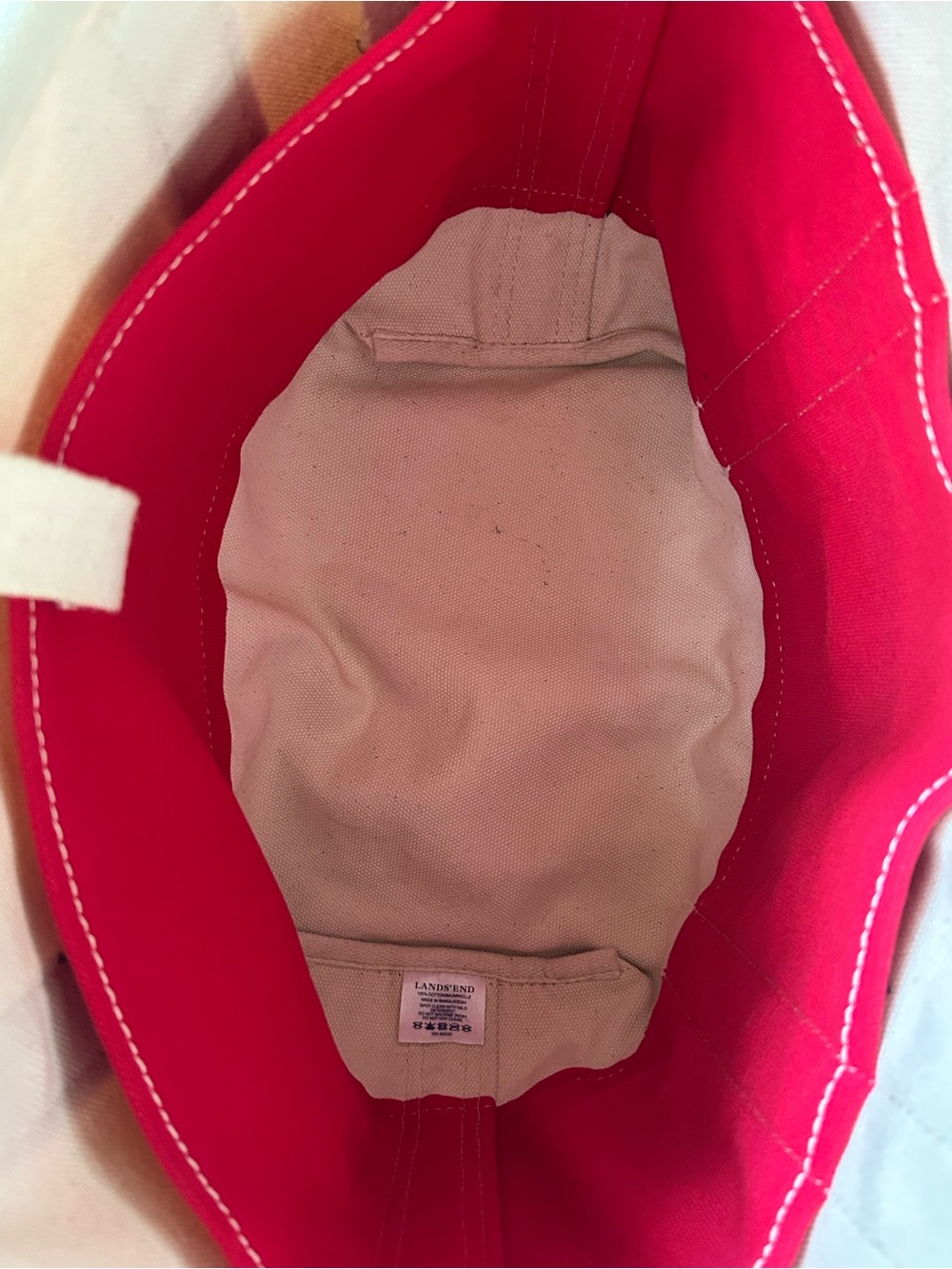 Lands’ End Medium Classic Canvas Tote – Red - Picture 3 of 3